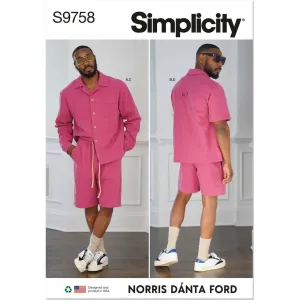 Simplicity Sewing Pattern S9758 Men's Shirts and Shorts by Norris Danta Ford