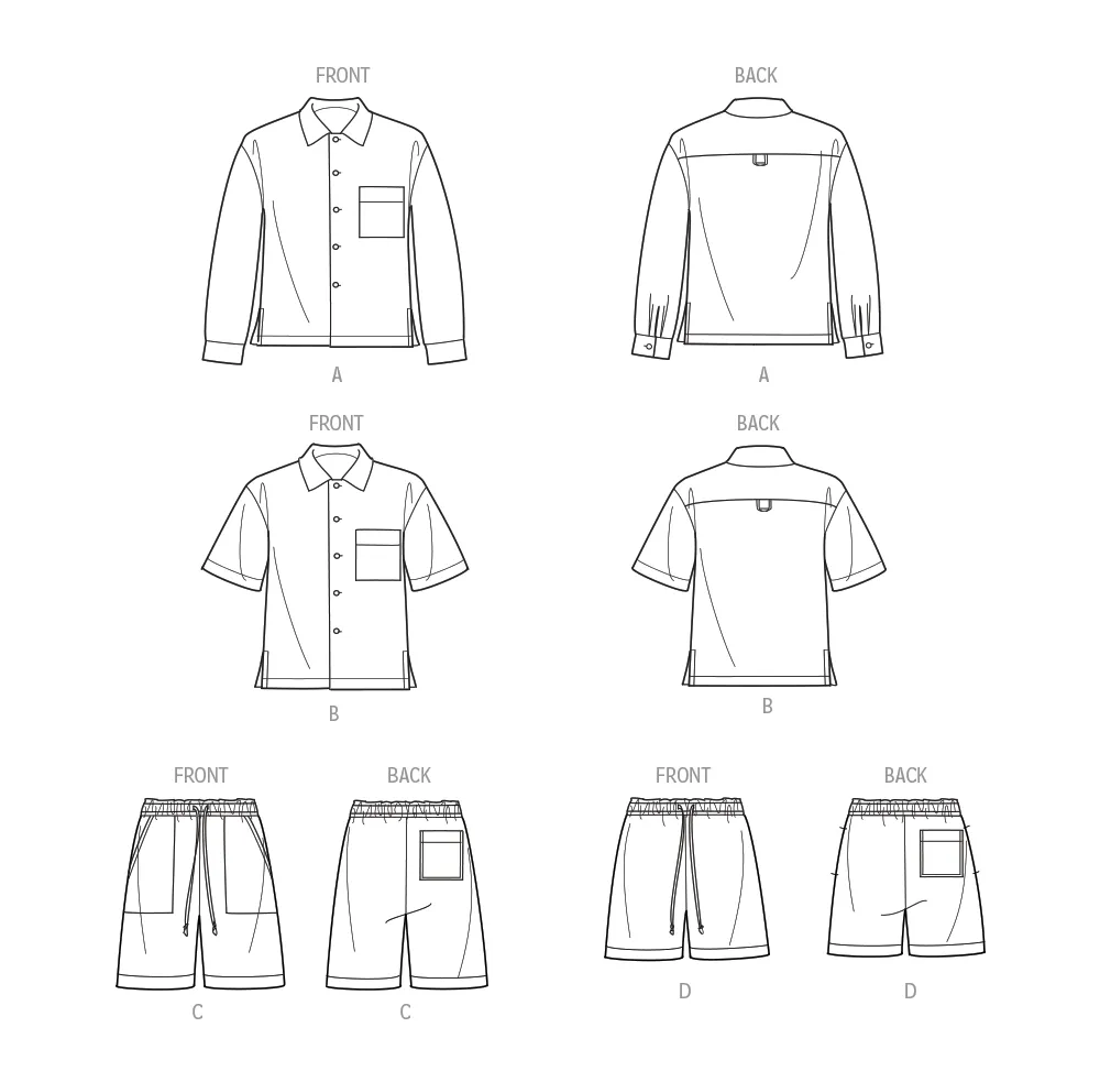 Simplicity Sewing Pattern S9758 MEN'S SHIRTS AND SHORTS BY NORRIS DANTA FORD