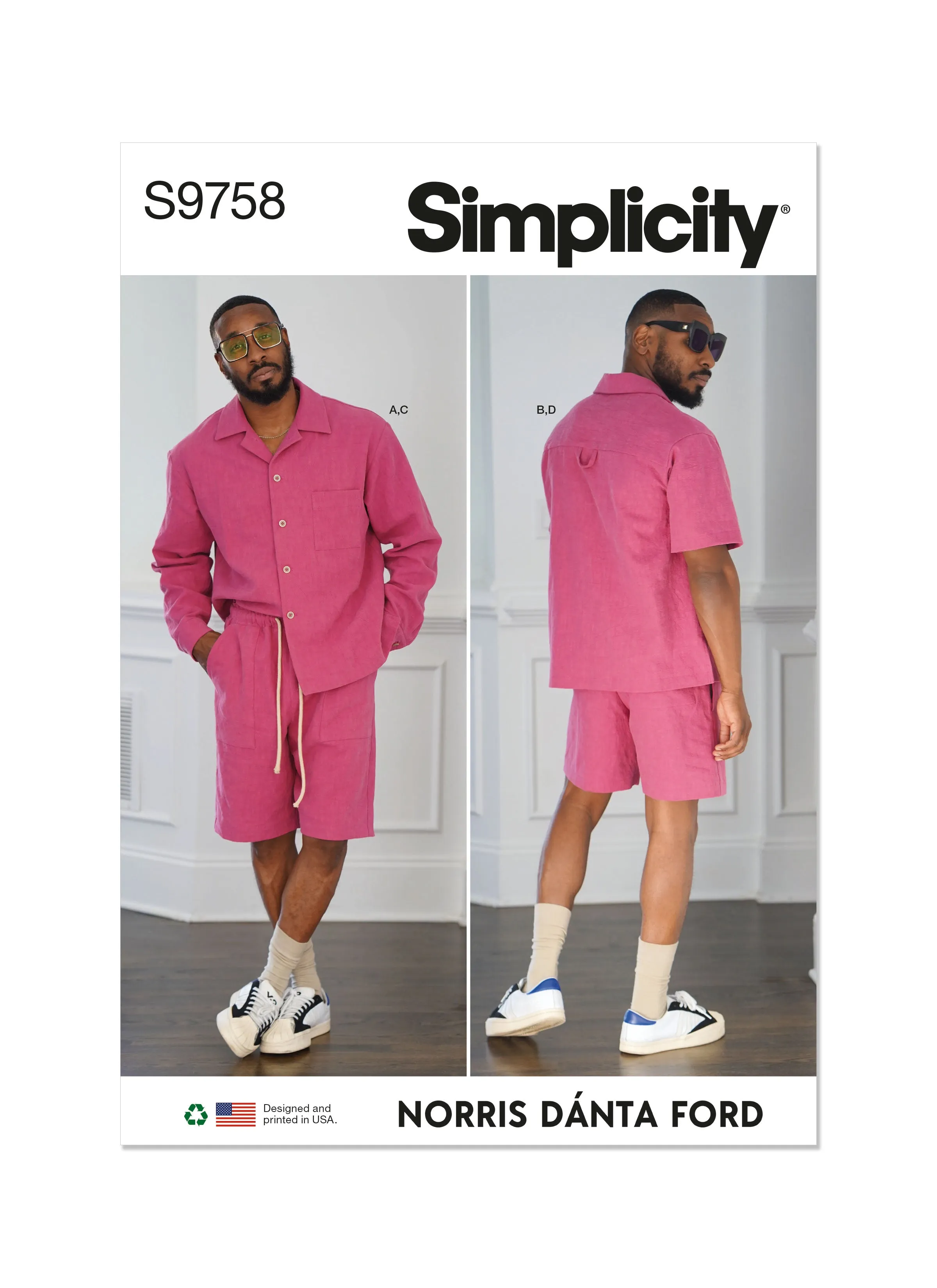 Simplicity Sewing Pattern S9758 MEN'S SHIRTS AND SHORTS BY NORRIS DANTA FORD