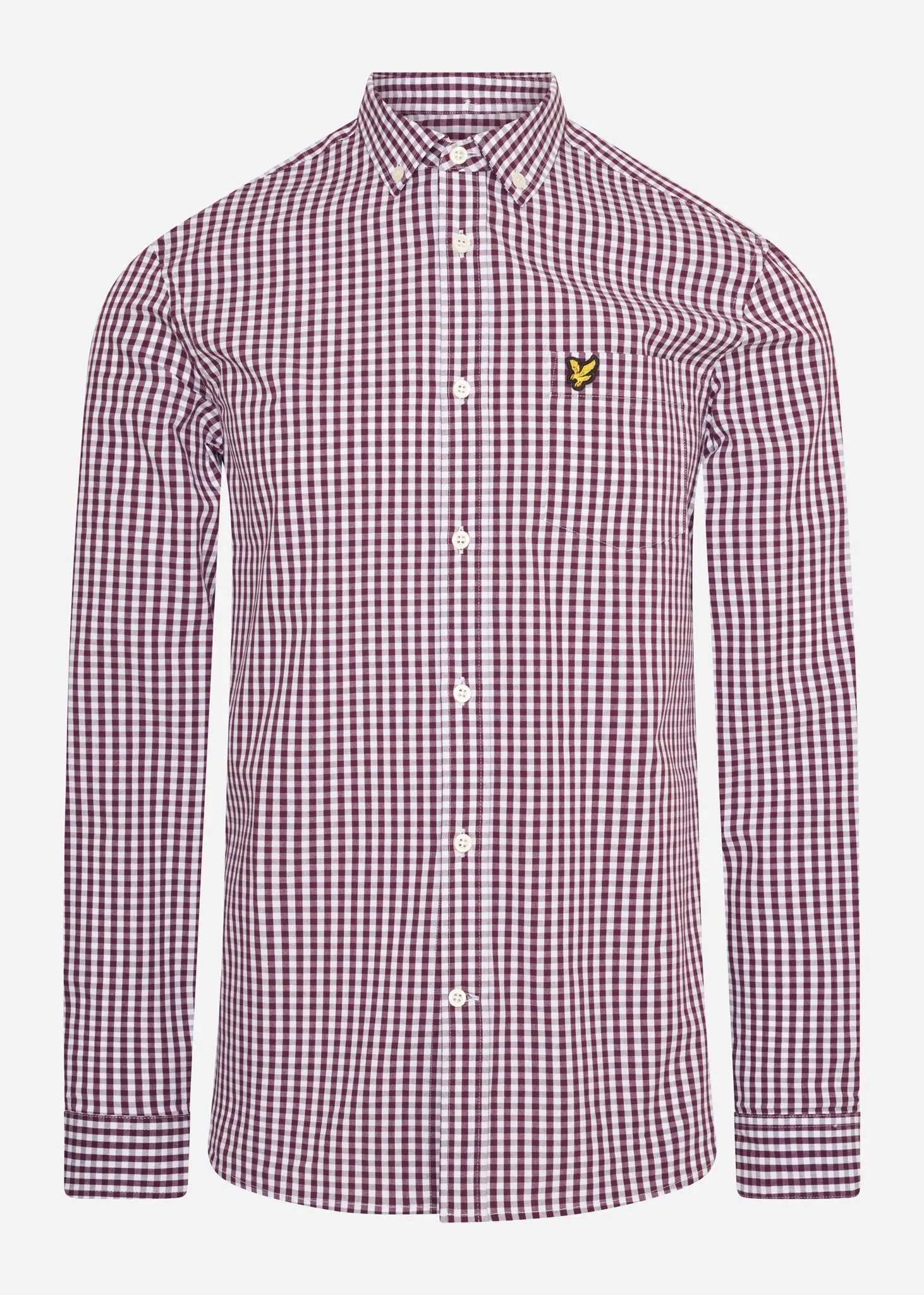 Slim fit gingham shirt - burgundy white