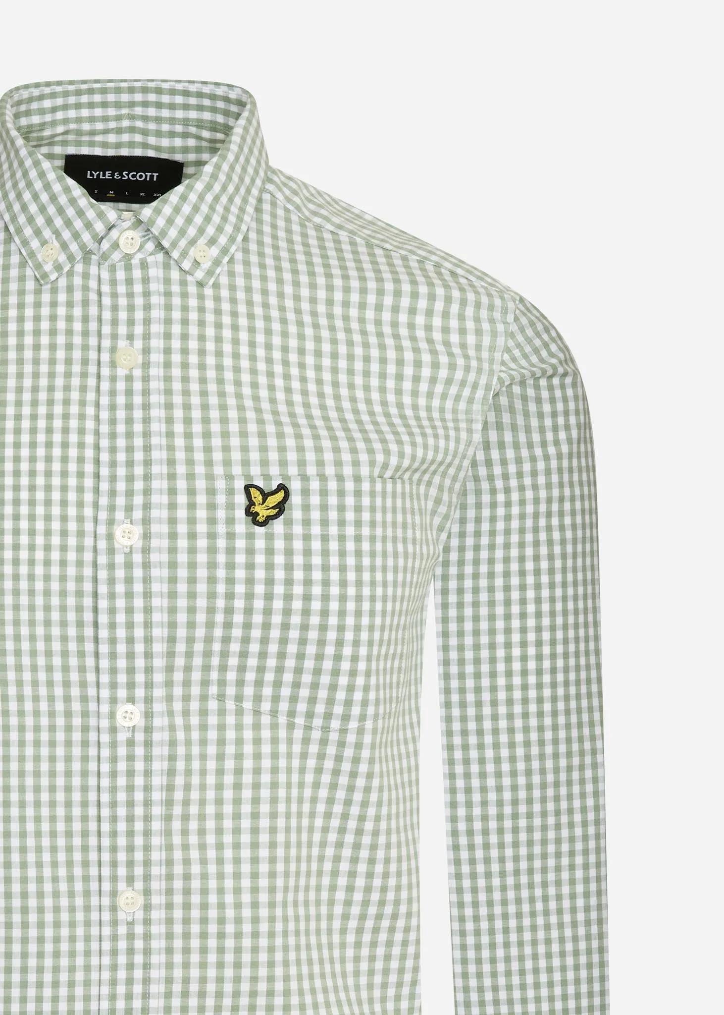 Slim fit gingham shirt - fern green white