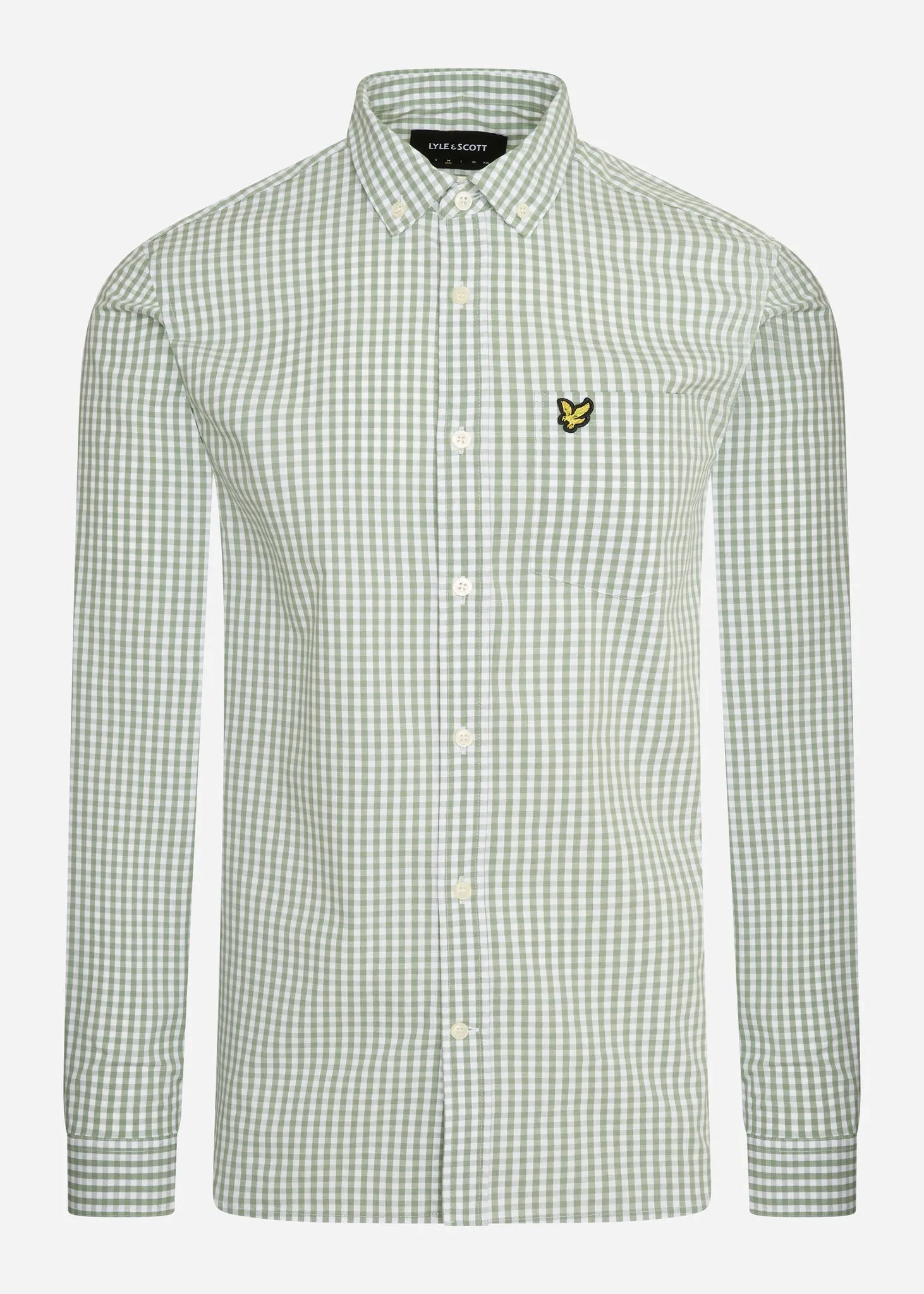 Slim fit gingham shirt - fern green white