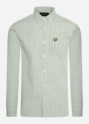 Slim fit gingham shirt - fern green white