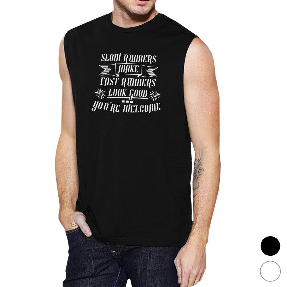 Slow Fast Runners Mens Funny Workout Tank Top Muscle Shirt Gifts