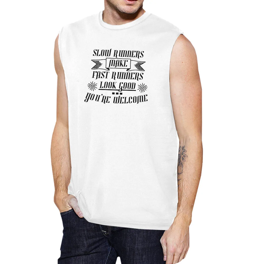 Slow Fast Runners Mens Funny Workout Tank Top Muscle Shirt Gifts