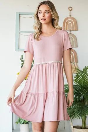 Solid Mini Tiered Dress