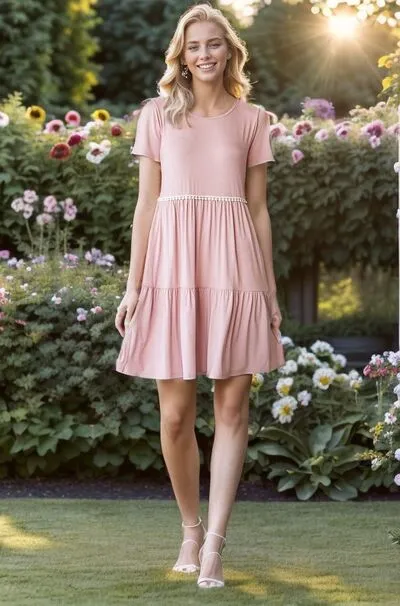 Solid Mini Tiered Dress
