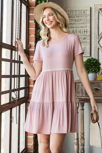 Solid Mini Tiered Dress