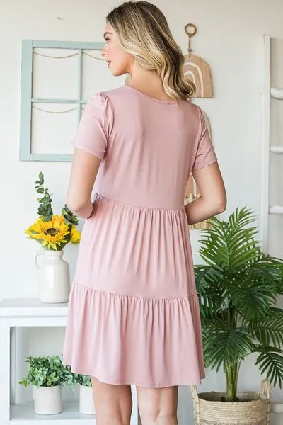 Solid Mini Tiered Dress