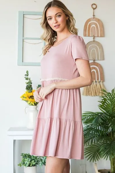 Solid Mini Tiered Dress