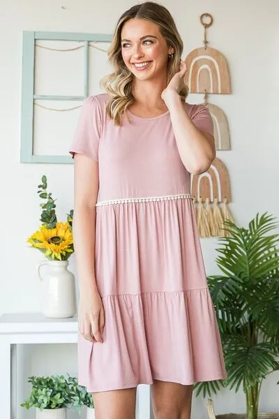 Solid Mini Tiered Dress