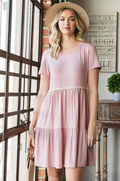 Solid Mini Tiered Dress