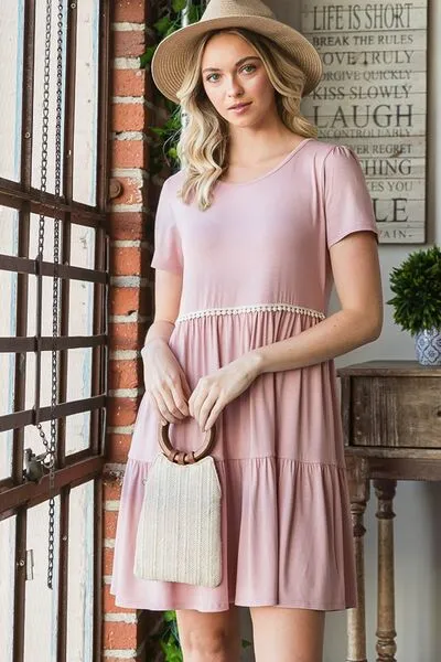 Solid Mini Tiered Dress