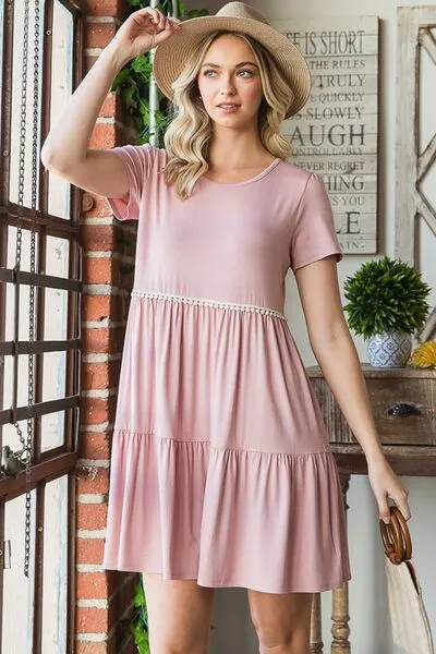 Solid Mini Tiered Dress
