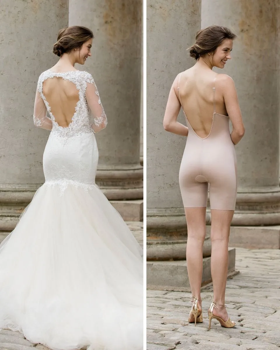 Spanx Suit Your Fancy Plunge Low-Back Mid-Thigh Bodysuit