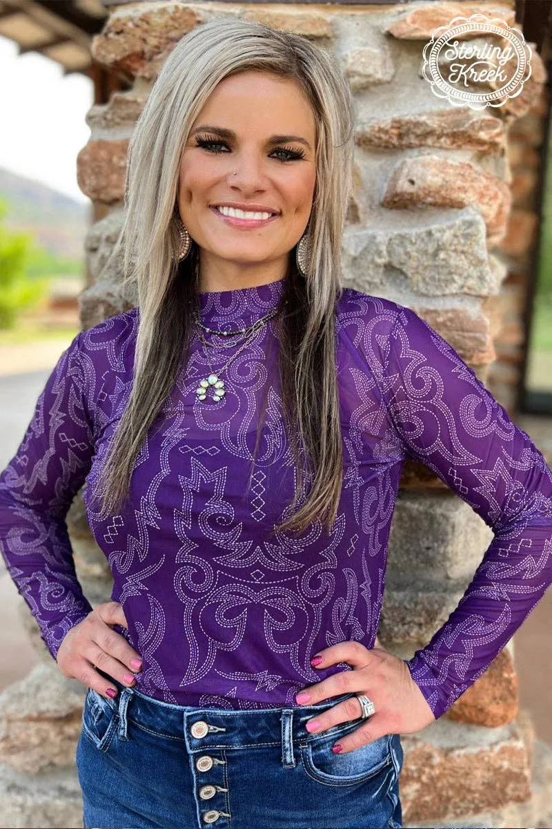 Sterling Creek Bonfire Nights Mesh Top Purple