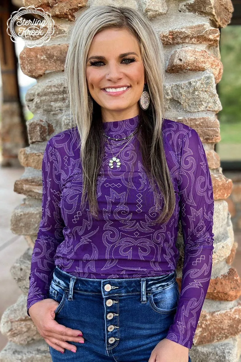 Sterling Creek Bonfire Nights Mesh Top Purple