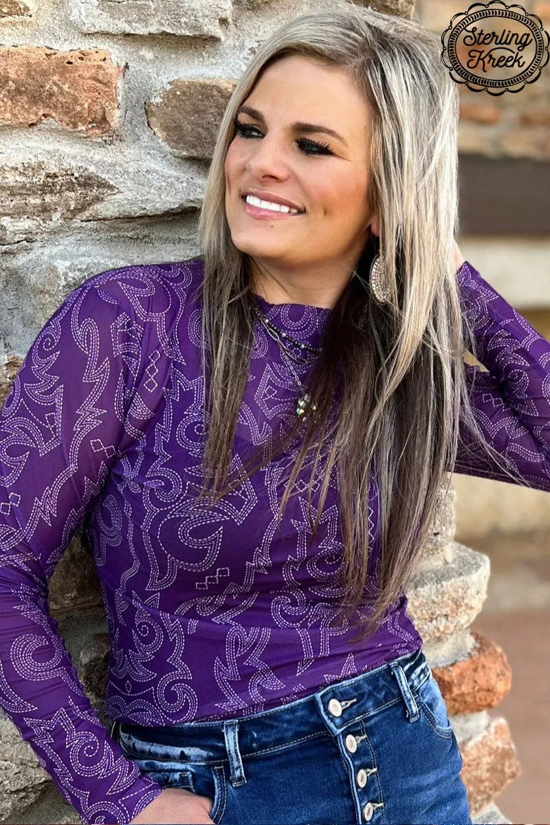 Sterling Creek Bonfire Nights Mesh Top Purple