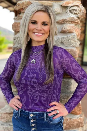 Sterling Creek Bonfire Nights Mesh Top Purple