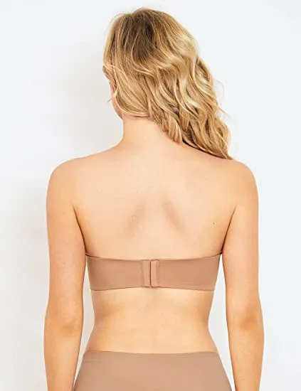 Strapless Bra Push Up Plunge Wireless Padded Multiway Contour Milk Coffee