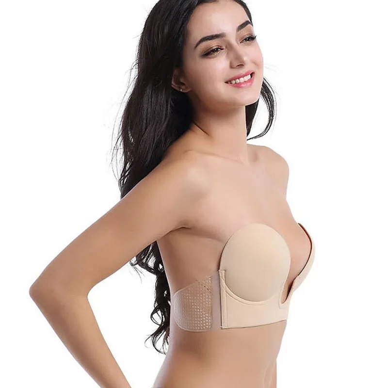 Strapless Invisible Push Up Plunge Bra
