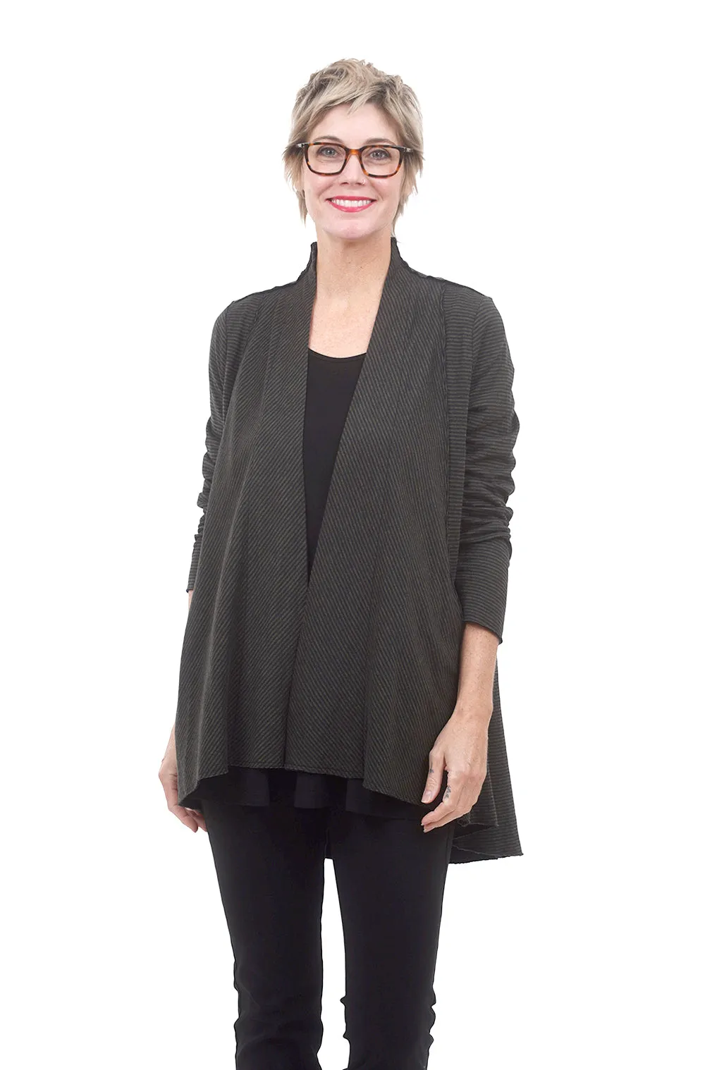 Stripe Donna Cardigan, Citron/Black