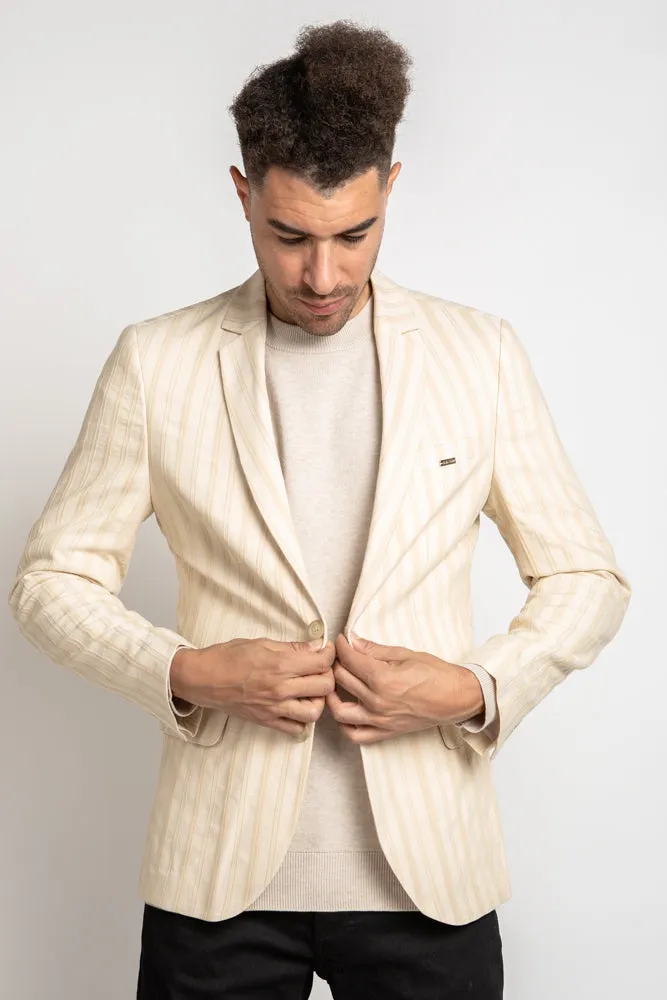 Striped Blazer - Cream