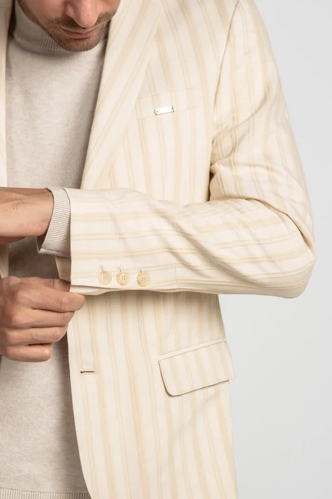 Striped Blazer - Cream