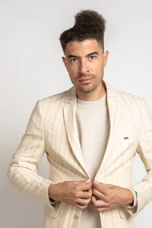 Striped Blazer - Cream
