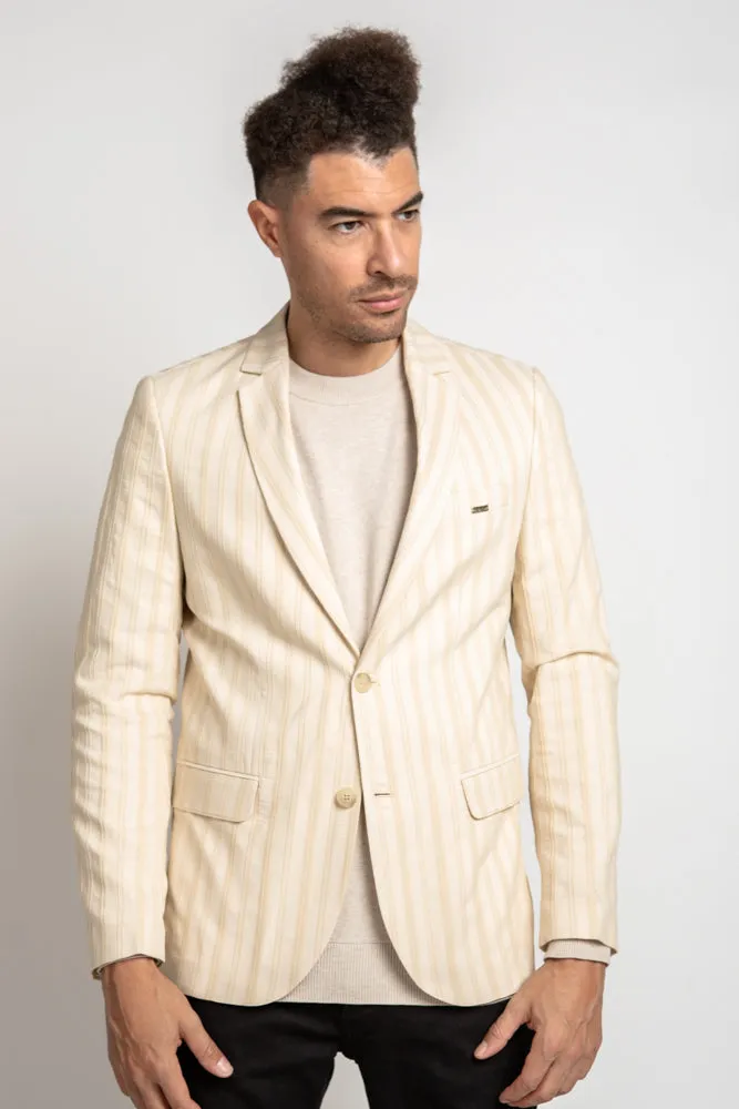 Striped Blazer - Cream