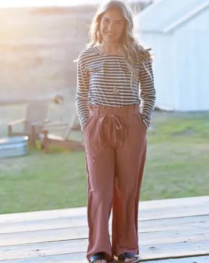 TESSA YOUTH PALAZZO PANTS - MAUVE