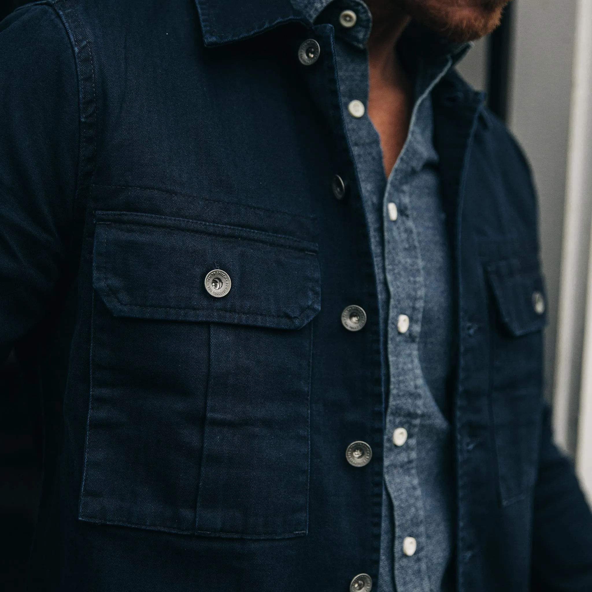 The HBT Jacket in Washed Navy