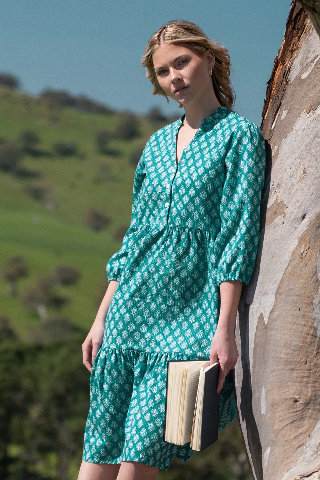 Tiered Midi Dress Azure