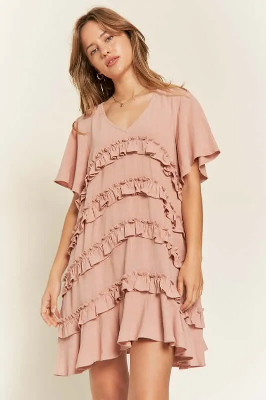 Tiered Ruffle Mini Dress