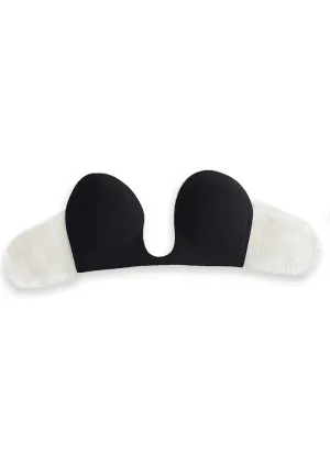 Ultimate Strapless Plunge Push Up Reusable Adhesive Underwire Bra in Black