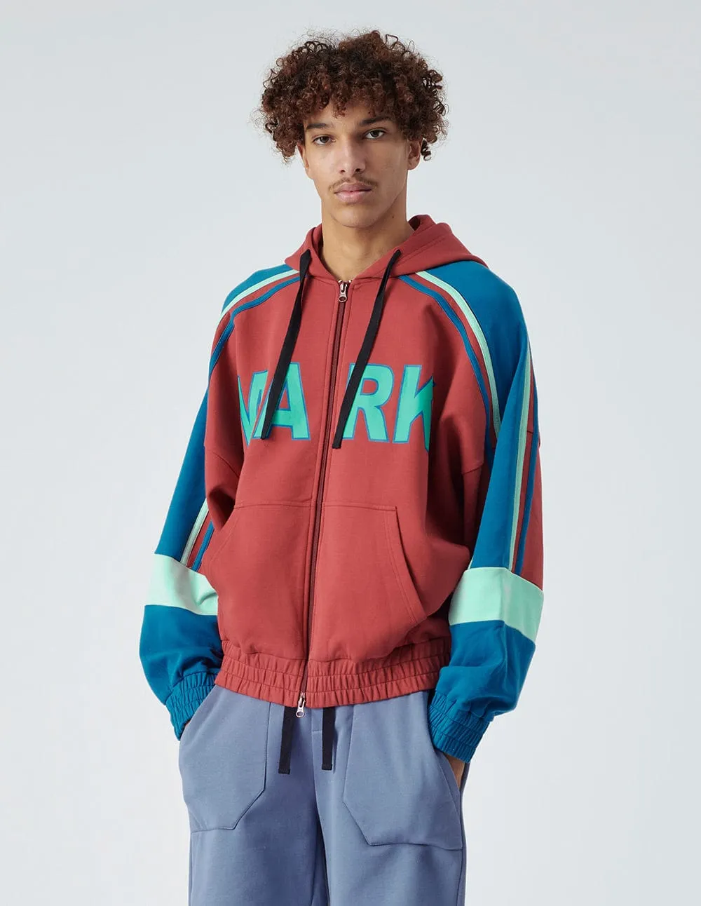 Unisex Fit Hooded Logo Track Jacket