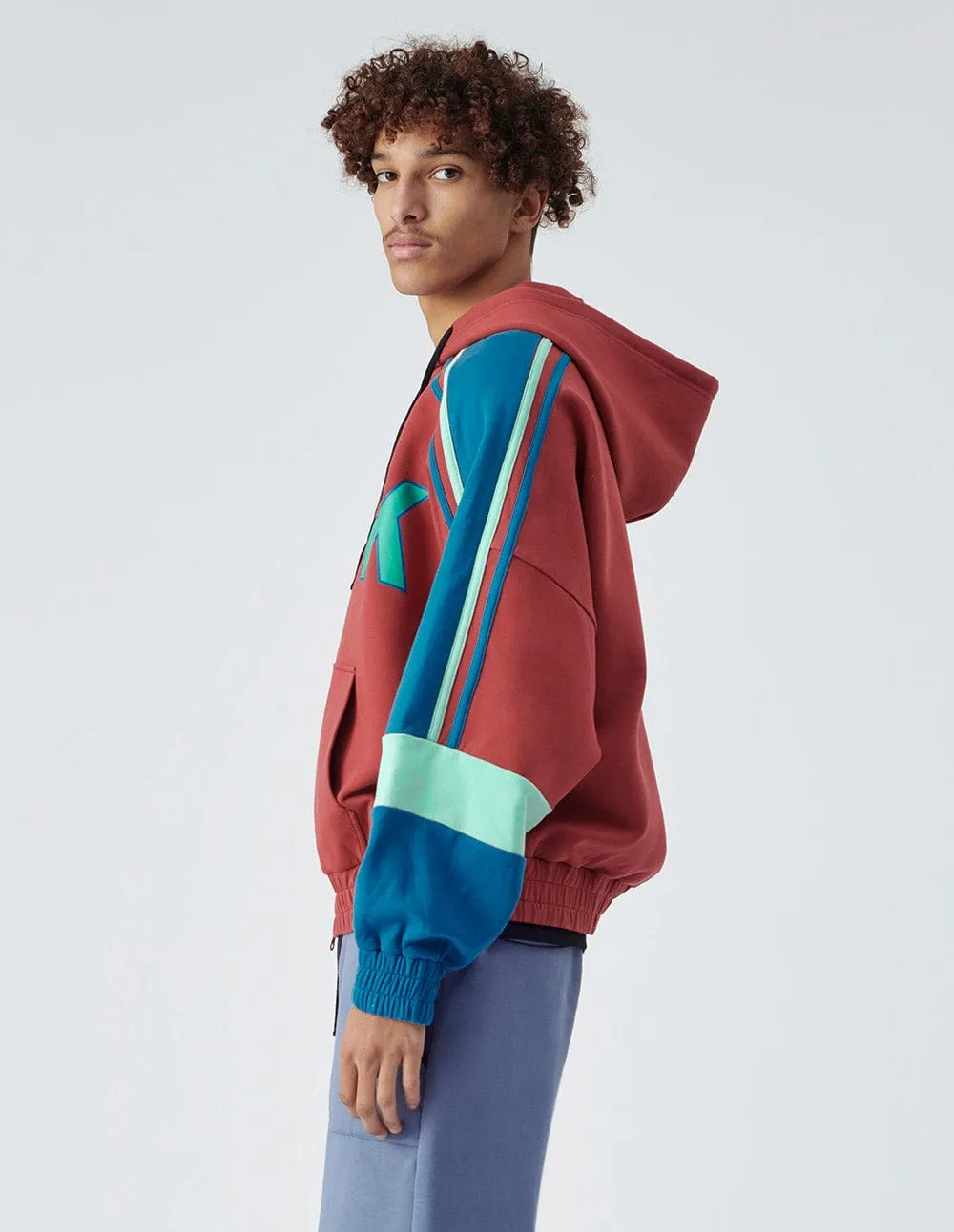Unisex Fit Hooded Logo Track Jacket
