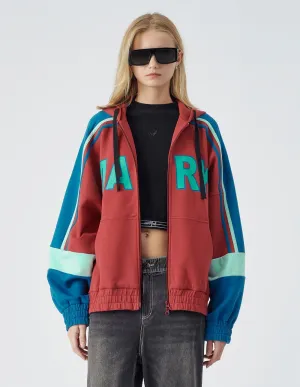 Unisex Fit Hooded Logo Track Jacket