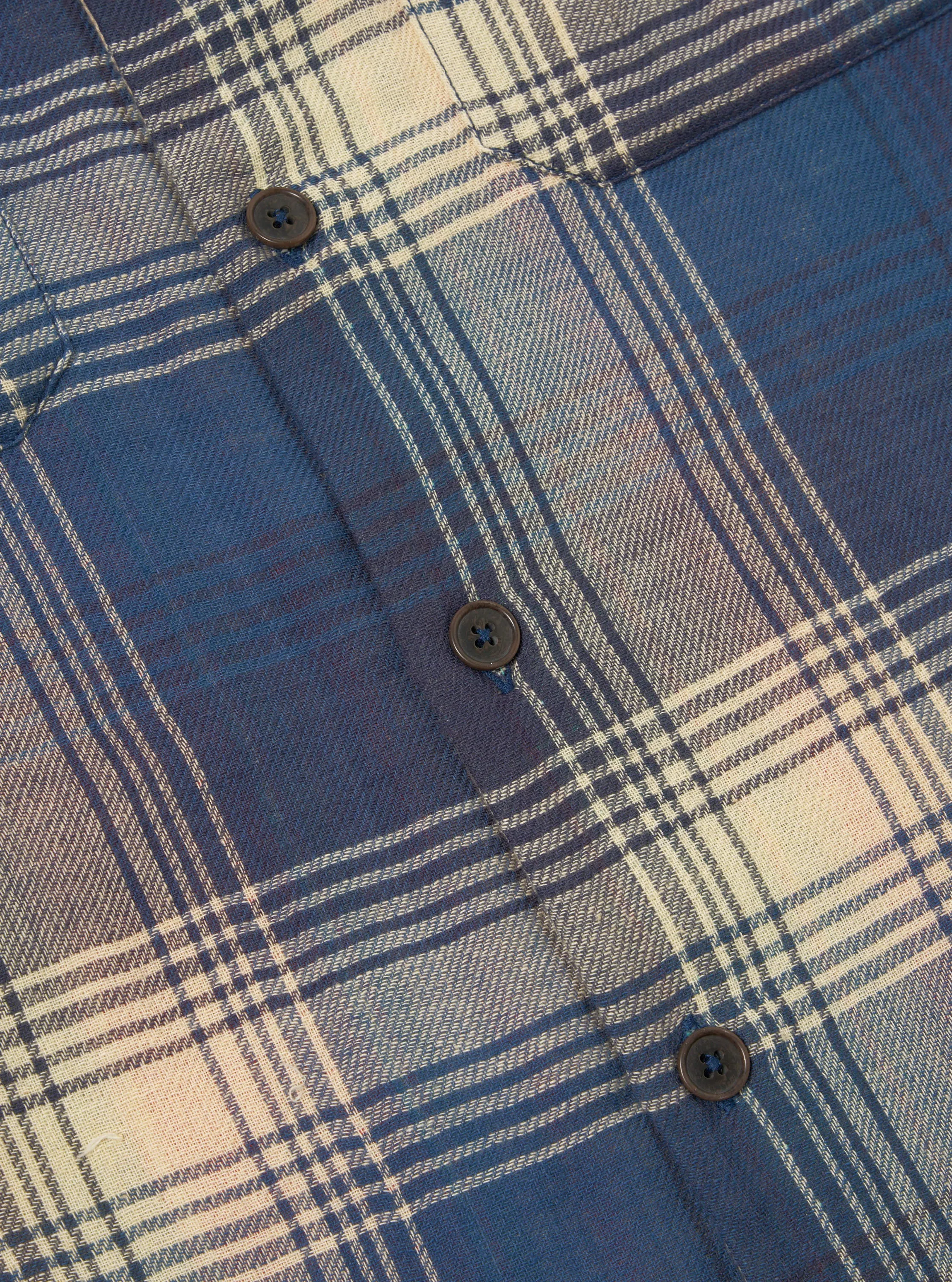 Universal Works L/S Utility Shirt in Navy Double Faced Check