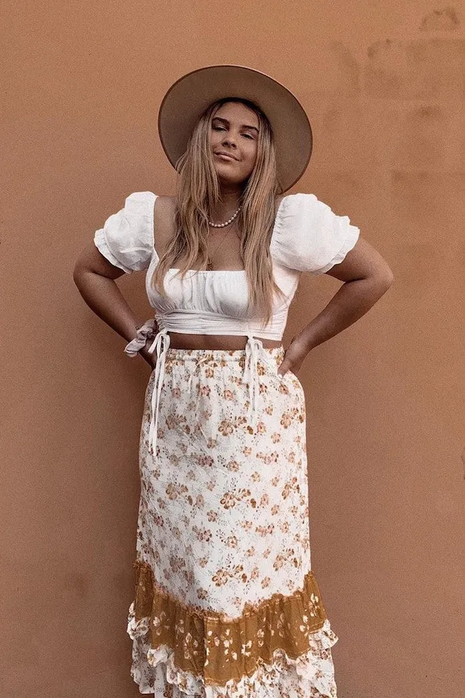 Violet Crop Top White