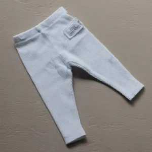 Waffle Cotton Leggings -  White