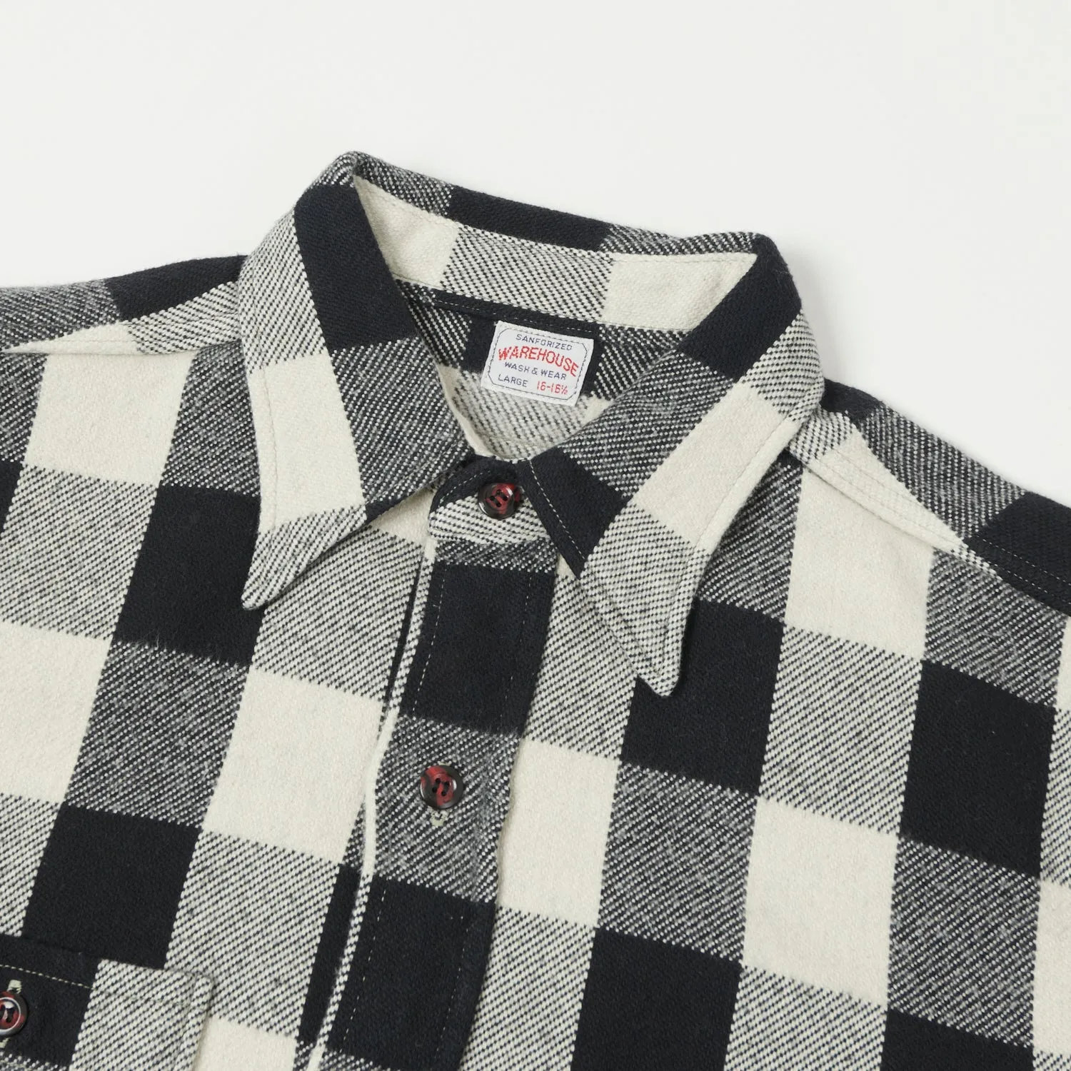 Warehouse & Co 3104 '23 'A Pattern' Flannel Shirt - Black