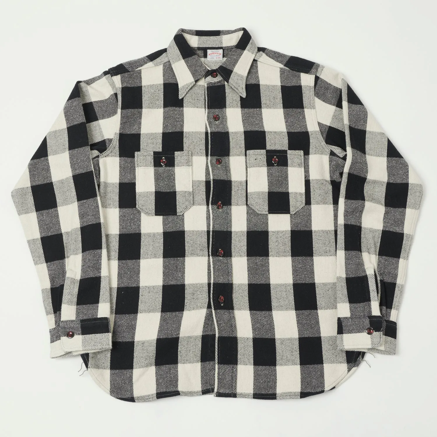 Warehouse & Co 3104 '23 'A Pattern' Flannel Shirt - Black