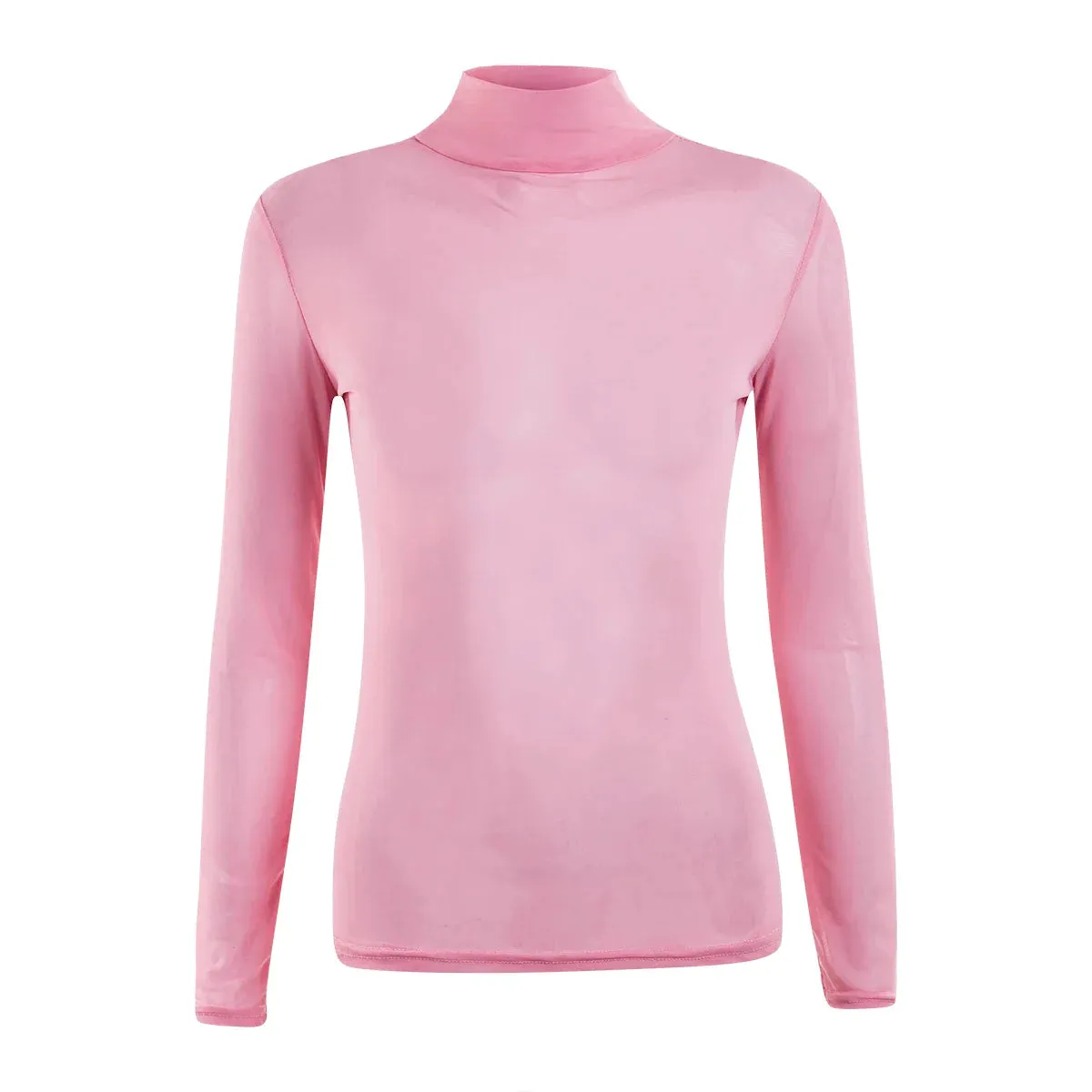 Women Sheer Mesh T-Shirts Fish Net Long Sleeve Tops