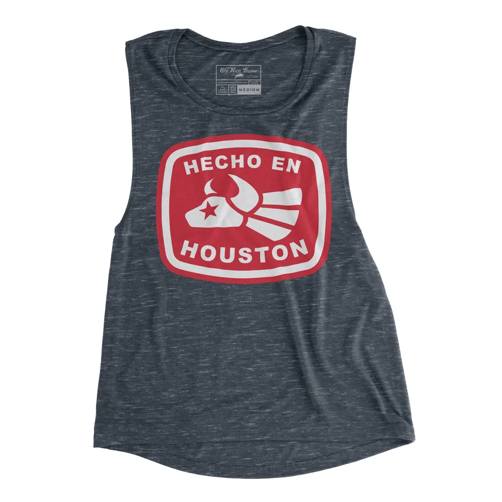 WOMEN'S - Made In Houston | Vintage Denim Sleeveless Muscle Tank