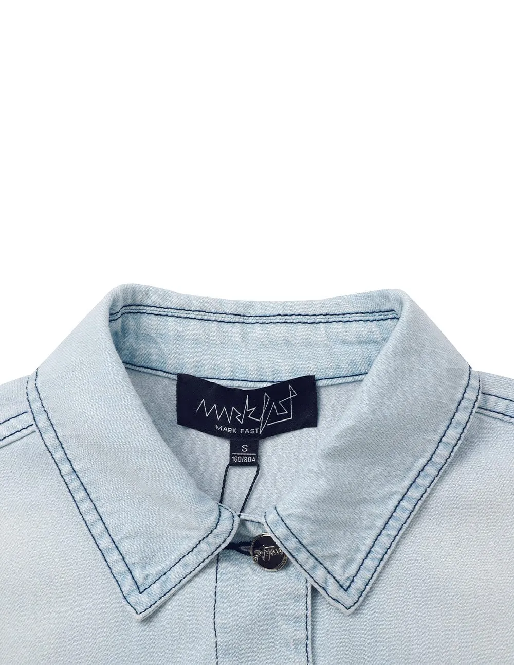 Women's Patchwork Washed Denim Short Jacket