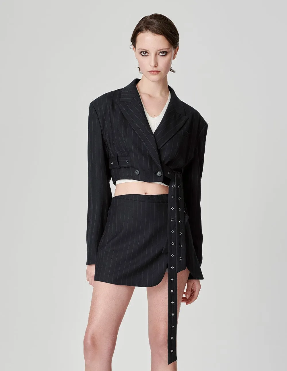 Women's Striped Short Blazer