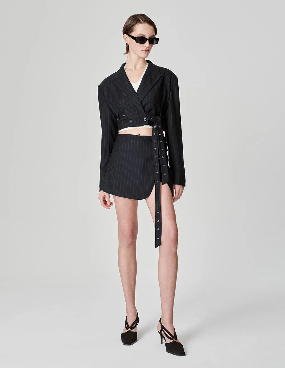 Women's Striped Short Blazer