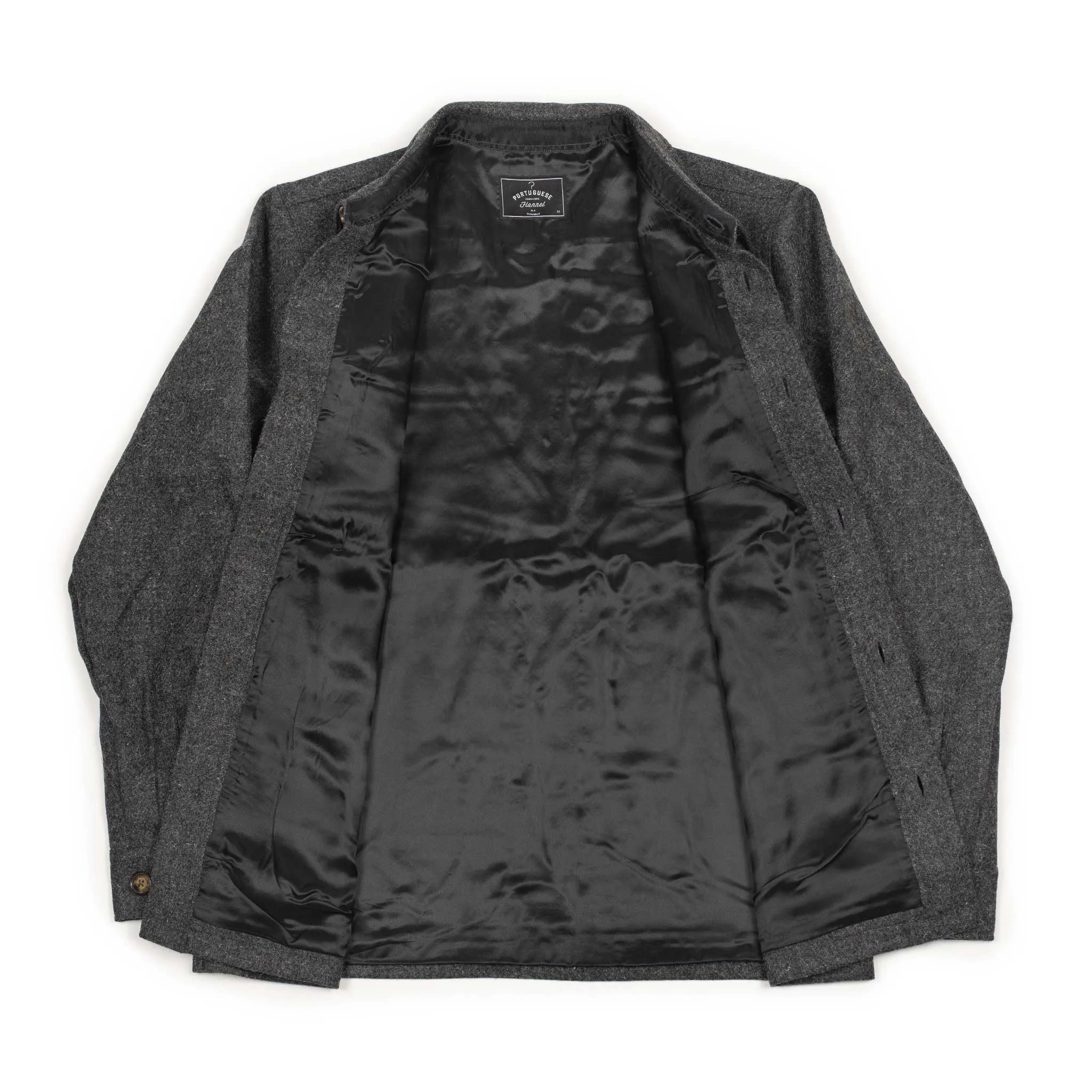 Wool Field overshirt in donegal grey wool