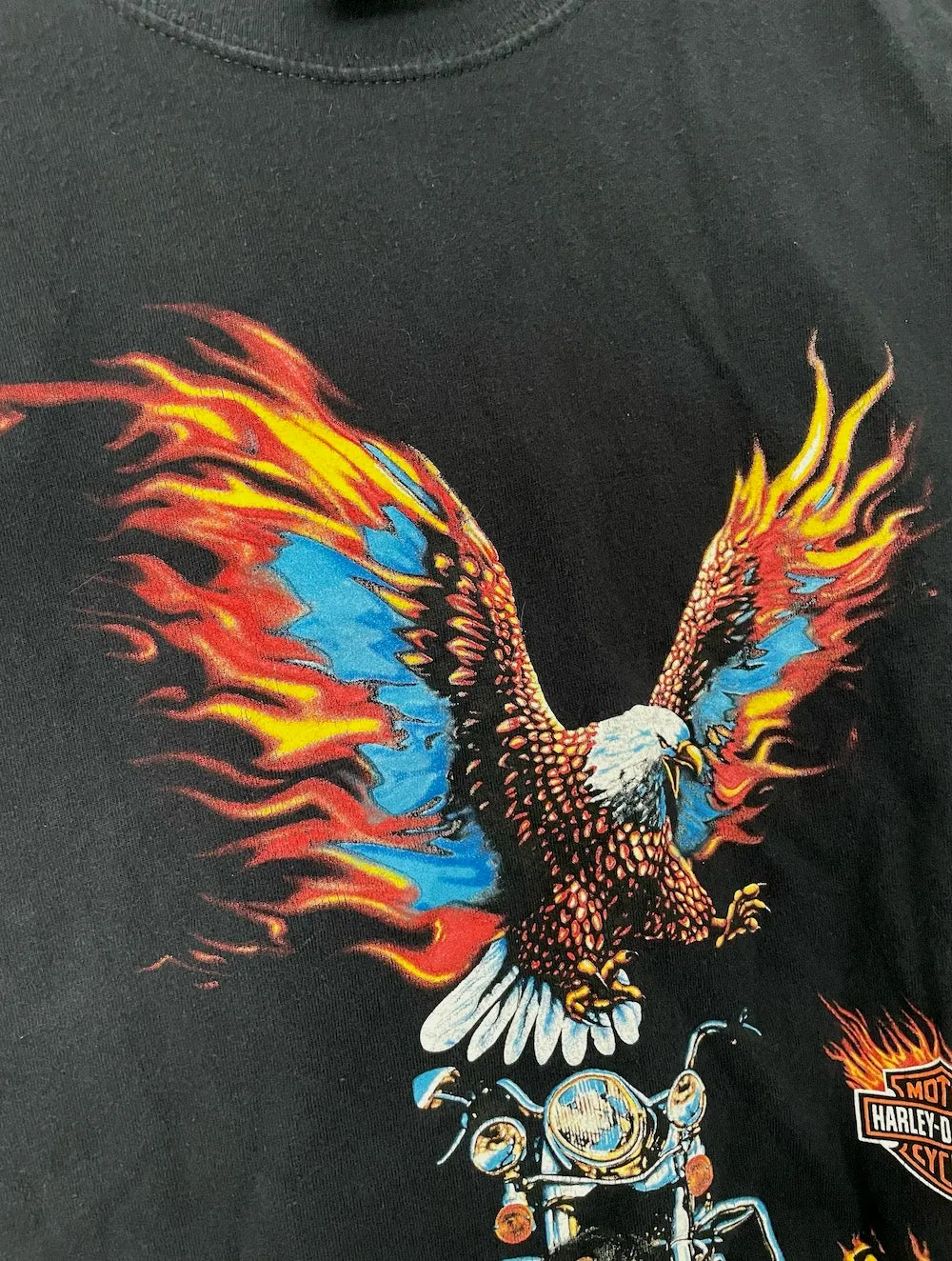 Y2K Harley-Davidson Free Spirit Eagle Design Cropped Muscle Tee